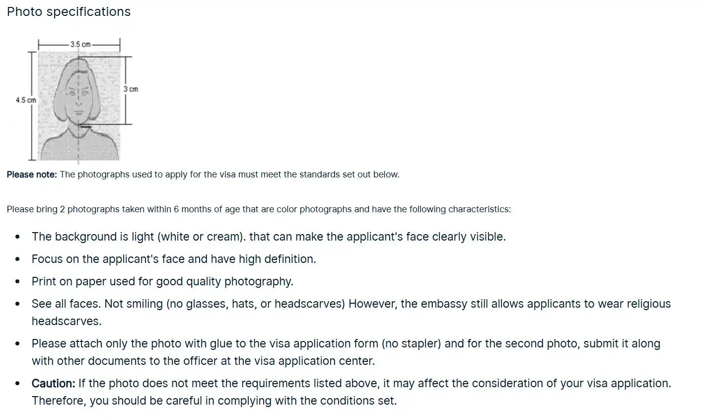 กฎการใช้รูปถ่ายสำหรับยื่นวีซ่า